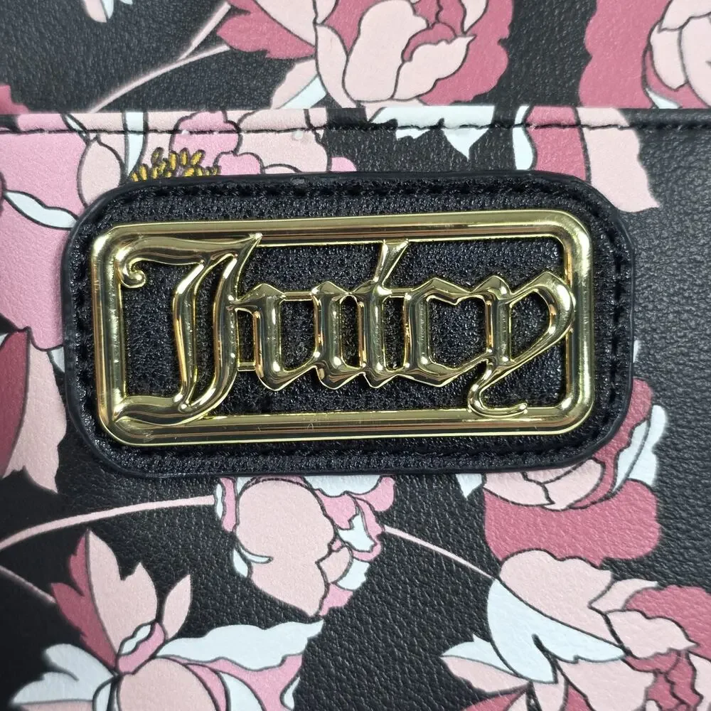 JUICY COUTURE Pretty Rose Rosie Floral Pink MINI Backpack Bag Front pouch